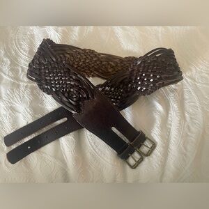 Vintage Brown Leather Belt